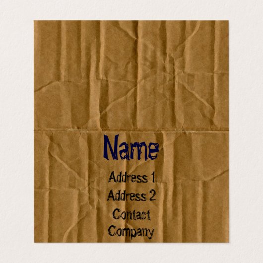 Visitekaartje met dubbelzijdig karton (Buitenkant ongevouwen)