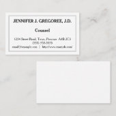 Visitekaartje met een laag aantal toetsen en tradi (Voorkant / Achterkant)