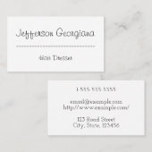 Visitekaartje met een reinigingsdop en een minimal (Voorkant / Achterkant)