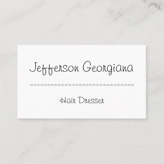 Visitekaartje met een reinigingsdop en een minimal (Voorkant)