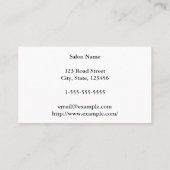 Visitekaartje met eenvoudige haarstaarten (Achterkant)