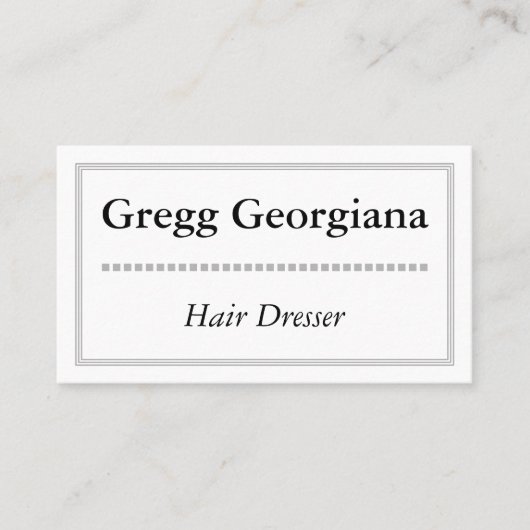 Visitekaartje met eenvoudige haarstaarten (Voorkant)