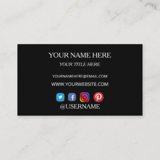 Visitekaartje met Elegante Witte Typografie
