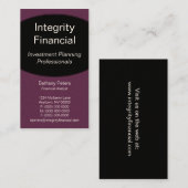 Visitekaartje met Executive Curves, Eggplant (Voorkant / Achterkant)