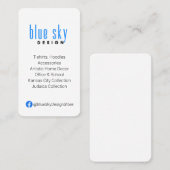 Visitekaartje met Facebook Logo en Info (Voorkant / Achterkant)