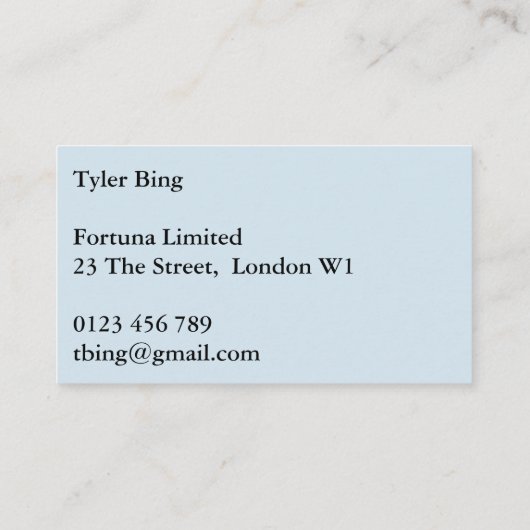 Visitekaartje met fijne kunsten (Achterkant)