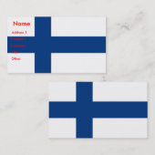 Visitekaartje met Finse vlag (Voorkant / Achterkant)
