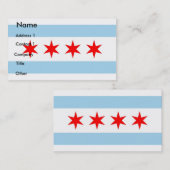 Visitekaartje met Flag of Chicago, Verenigde State (Voorkant / Achterkant)