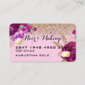 Visitekaartje met Floral en Glitter-creditcard (Voorkant)