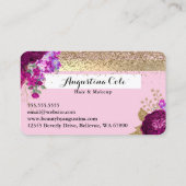 Visitekaartje met Floral en Glitter-creditcard (Achterkant)