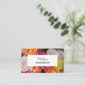 Visitekaartje met florale achtergrond. (Staand voorkant)