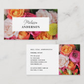 Visitekaartje met florale achtergrond. (Voorkant / Achterkant)