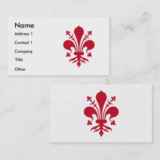 Visitekaartje met Florentijnse vlag, Italië (Voorkant / Achterkant)