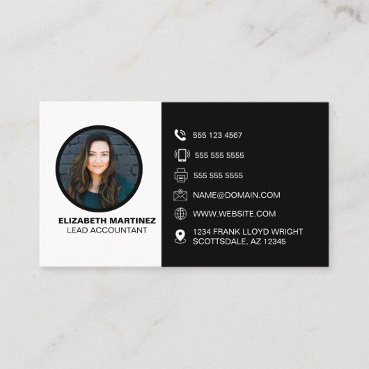 Visitekaartje met foto- en QR-codegenerator (Voorkant)