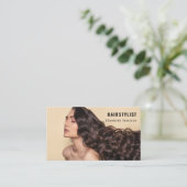 Visitekaartje met foto voor haarstylist (Staand voorkant)