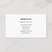 Visitekaartje met foto voor haarstylist (Achterkant)