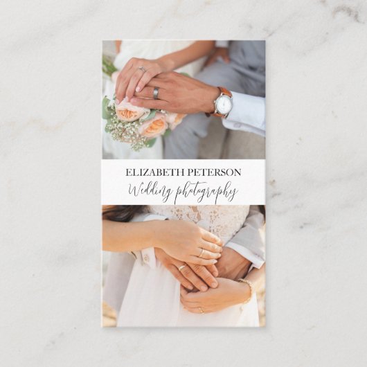 Visitekaartje met fotoachtergrond. (Voorkant)