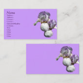 Visitekaartje met gekaarde Iris Flowers (Voorkant / Achterkant)