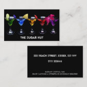 Visitekaartje met gekleurde cocaïne (Voorkant / Achterkant)