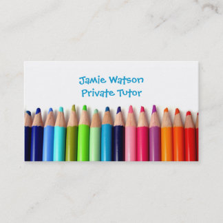 Visitekaartje met gekleurde Pencils-leraar