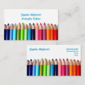 Visitekaartje met gekleurde Pencils-leraar (Voorkant / Achterkant)