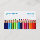 Visitekaartje met gekleurde Pencils-leraar (Achterkant)