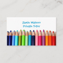 Visitekaartje met gekleurde Pencils-leraar