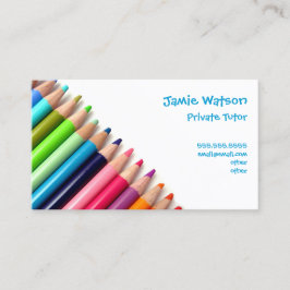 Visitekaartje met gekleurde Pencils-leraar