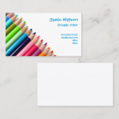 Visitekaartje met gekleurde Pencils-leraar (Voorkant / Achterkant)