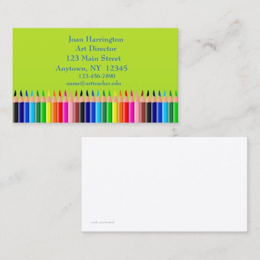 Visitekaartje met gekleurde pennen (Voorkant / Achterkant)