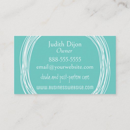 Visitekaartje met gekrabbelde cirkel (Achterkant)