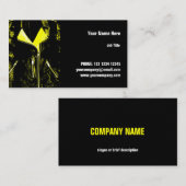 Visitekaartje met gele leder, horizontaal (Voorkant / Achterkant)