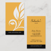 Visitekaartje met gele lef Salon Spa (Voorkant / Achterkant)