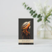 Visitekaartje met gestyliseerd haarsalon (Staand voorkant)