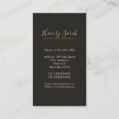 Visitekaartje met gestyliseerd haarsalon (Achterkant)