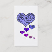 Visitekaartje met glasharten (Achterkant)