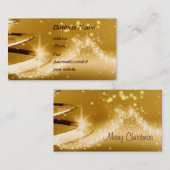 Visitekaartje met gouden kerst (Voorkant / Achterkant)