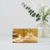 Visitekaartje met gouden kerst (Staand voorkant)
