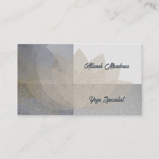 Visitekaartje met gouden Lotus Yoga-doordringing (Voorkant)