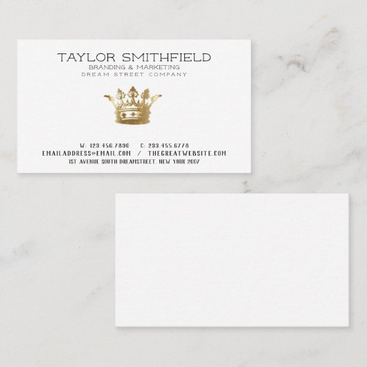 Visitekaartje met goudkroon (Voorkant / Achterkant)