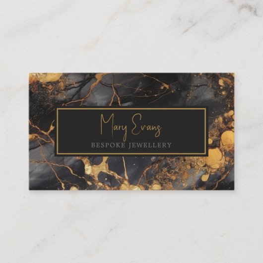 Visitekaartje met goudmarmer (Voorkant)