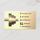 Visitekaartje met goudmetallische dumbbels (Achterkant)