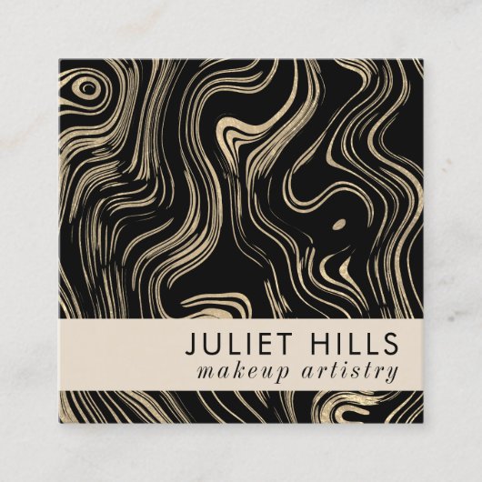 Visitekaartje met goudplein (Voorkant)