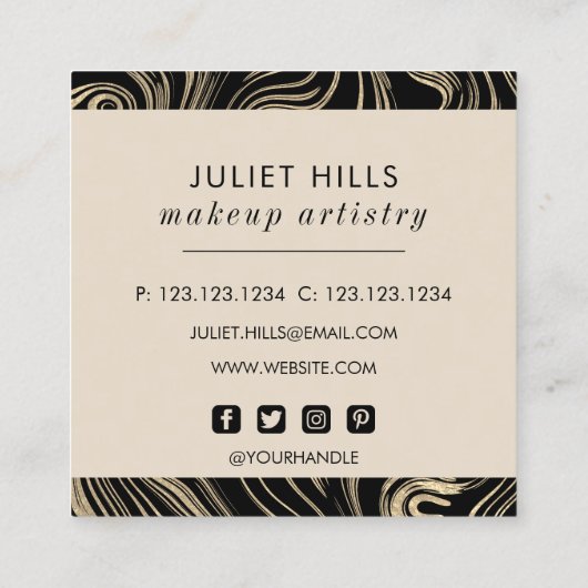 Visitekaartje met goudplein (Achterkant)