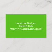 Visitekaartje met groen leder (Achterkant)