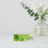 visitekaartje met groene bladeren (Staand voorkant)