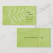 visitekaartje met groene bladeren. (Voorkant / Achterkant)