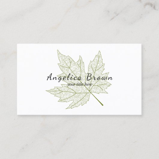 Visitekaartje met groene mantel (Voorkant)