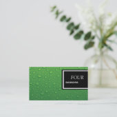 Visitekaartje met groene waterdruppels (Staand voorkant)