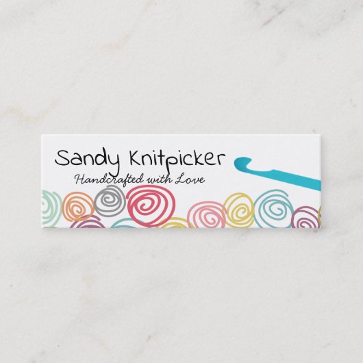 Visitekaartje met haakhaakhaakwerk, van het garen (Voorkant)